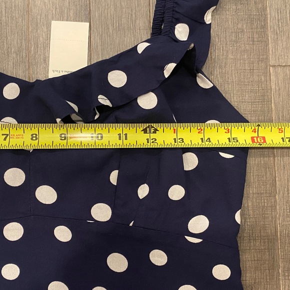 Abercrombie & Fitch Dark Blue Polka Dot Lined Sleeveless Top - Picture 4 of 6